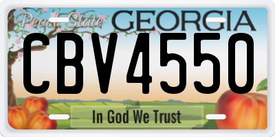 GA license plate CBV4550