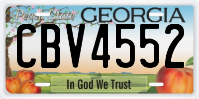 GA license plate CBV4552