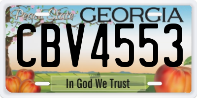 GA license plate CBV4553