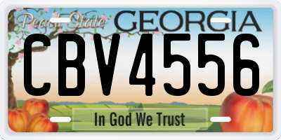 GA license plate CBV4556