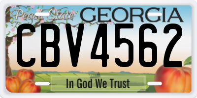 GA license plate CBV4562