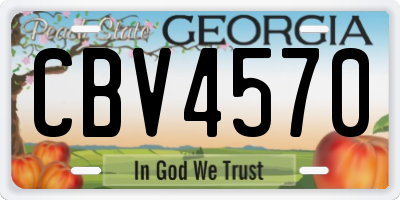 GA license plate CBV4570