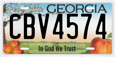 GA license plate CBV4574