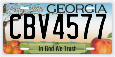 GA license plate CBV4577