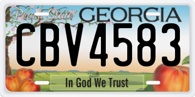GA license plate CBV4583