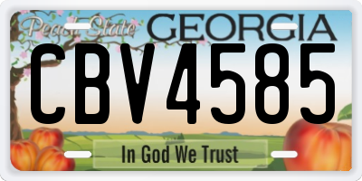 GA license plate CBV4585