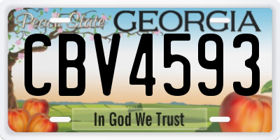 GA license plate CBV4593