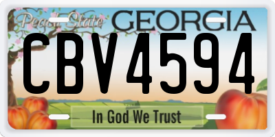 GA license plate CBV4594