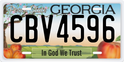 GA license plate CBV4596
