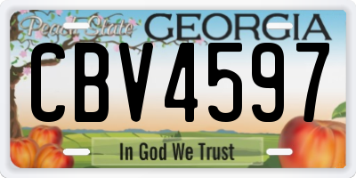 GA license plate CBV4597