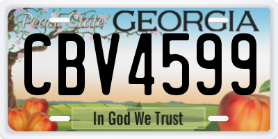 GA license plate CBV4599