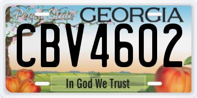 GA license plate CBV4602