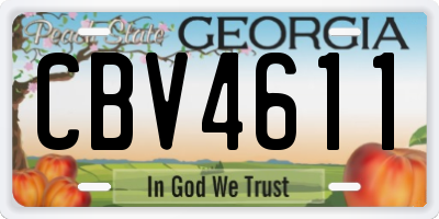 GA license plate CBV4611