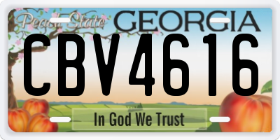 GA license plate CBV4616