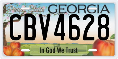 GA license plate CBV4628