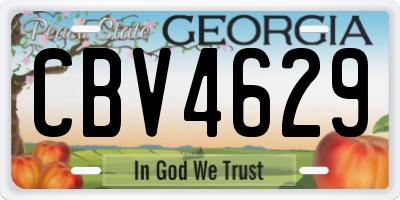 GA license plate CBV4629