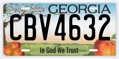 GA license plate CBV4632