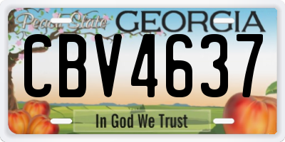 GA license plate CBV4637