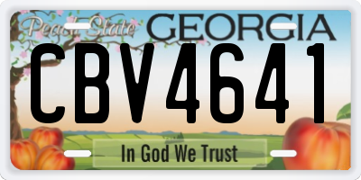 GA license plate CBV4641