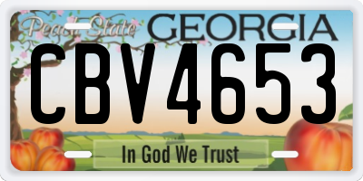GA license plate CBV4653