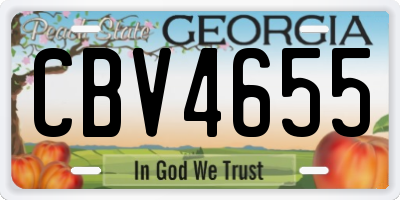 GA license plate CBV4655