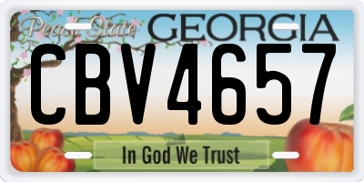 GA license plate CBV4657