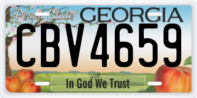 GA license plate CBV4659
