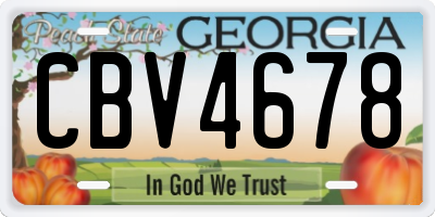 GA license plate CBV4678