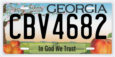 GA license plate CBV4682