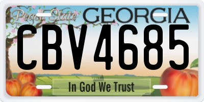 GA license plate CBV4685
