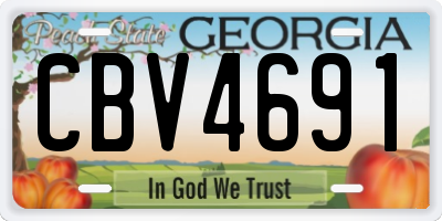 GA license plate CBV4691