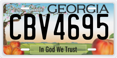 GA license plate CBV4695