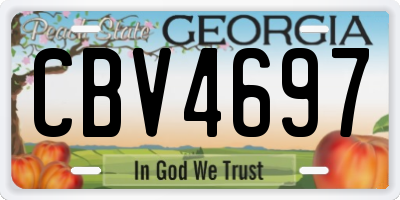 GA license plate CBV4697