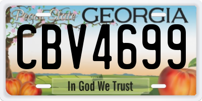 GA license plate CBV4699