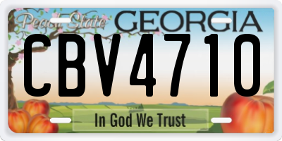 GA license plate CBV4710