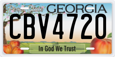 GA license plate CBV4720