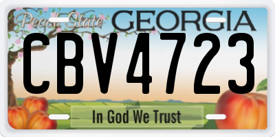 GA license plate CBV4723