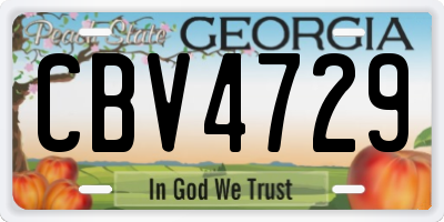 GA license plate CBV4729