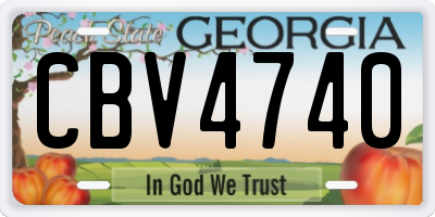 GA license plate CBV4740