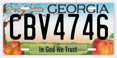 GA license plate CBV4746