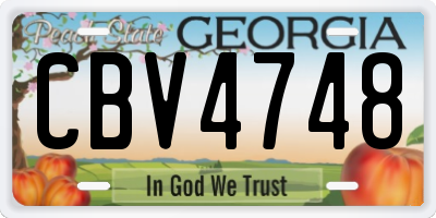 GA license plate CBV4748