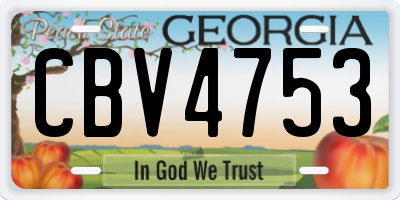 GA license plate CBV4753