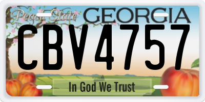 GA license plate CBV4757