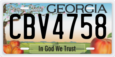 GA license plate CBV4758
