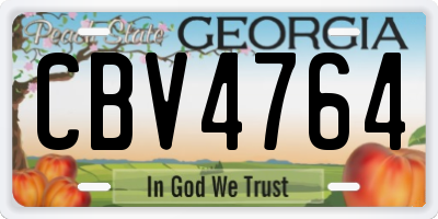 GA license plate CBV4764