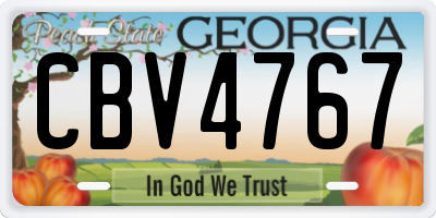 GA license plate CBV4767