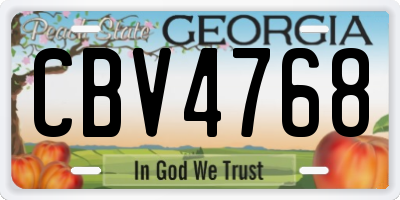 GA license plate CBV4768