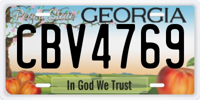 GA license plate CBV4769