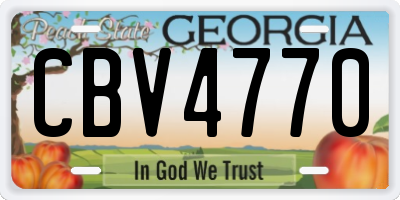 GA license plate CBV4770