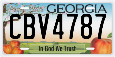 GA license plate CBV4787
